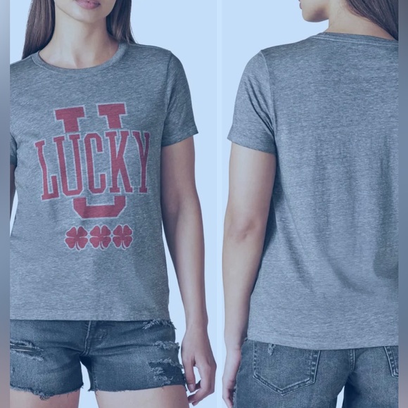 Lucky Brand Grey Lucky U Graphic T-shirt - size M - Picture 2 of 6